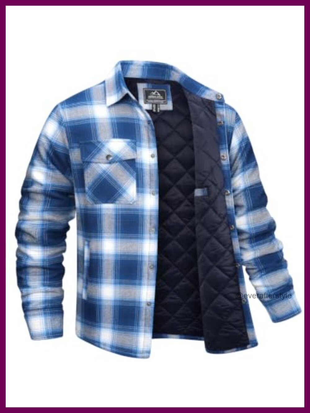Flannel Jacket Long Sleeve Quilted Lined Winter Shacket
